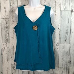 Soft Surroundings Malta Tank Teal Blue Large